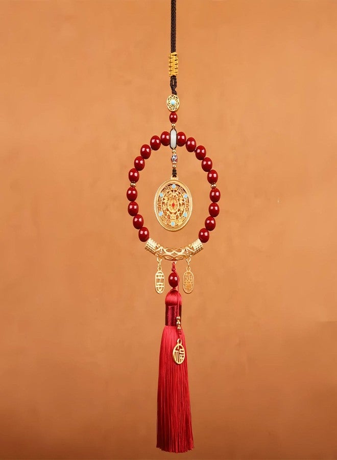 Chiorgone Cinnabar Feng Shui Hanging Ornament - Red Tassel Charm for Protection, Peace, and Good Fortune, for Auspicious Blessings. - Image 5